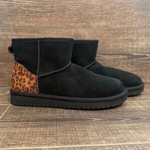 Koolaburra by UGG Black Leopard Koola Mini Ankle Boots – Size 7